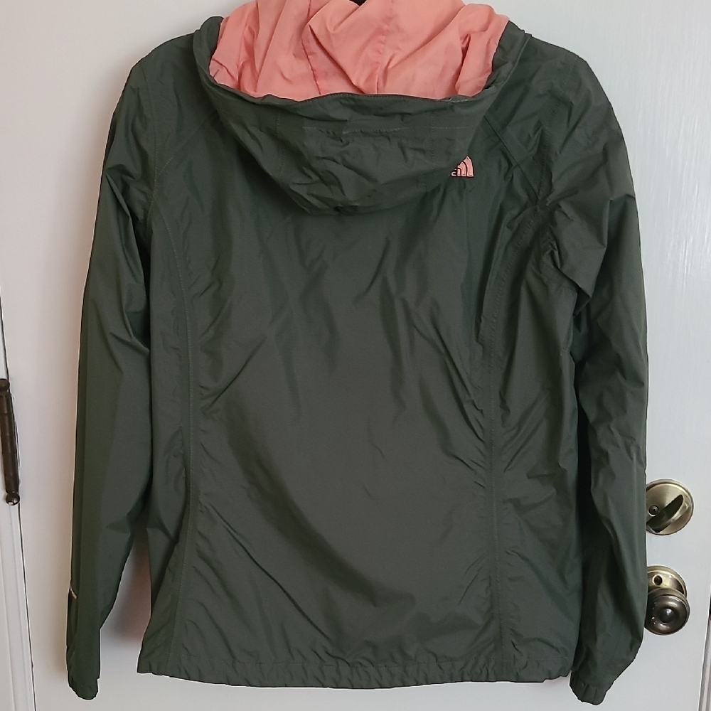 The North Face Women's Olive and Coral Rain Jacket - Picture 4 of 5